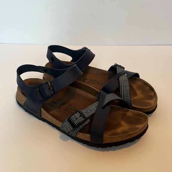 Birkenstock Birkis Lille blue and tan Sandals - Picture 5 of 9